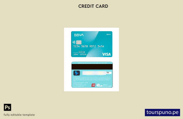 lista para imprimir plantilla de tarjeta de débito Visa del banco BBVA de Argent